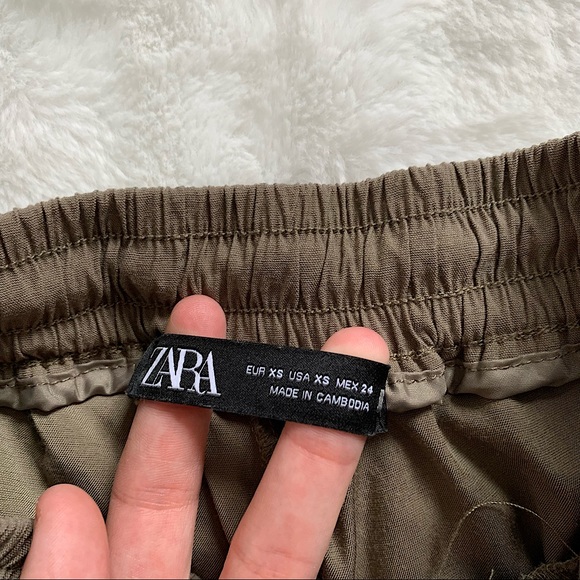 ZARA | Olive cuffed drawstring pants - Picture 5 of 6